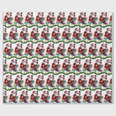 Vintage kerststaarpaard met kerststaarten cadeaupapier (Vlak)