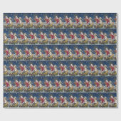 Vintage kerststaarpaard met kerststaarten cadeaupapier (Vlak)