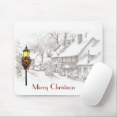 Vintage kerststad Mousepad Muismat (Met muis)