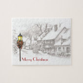 Vintage Kerststad Puzzel Legpuzzel (Horizontaal)