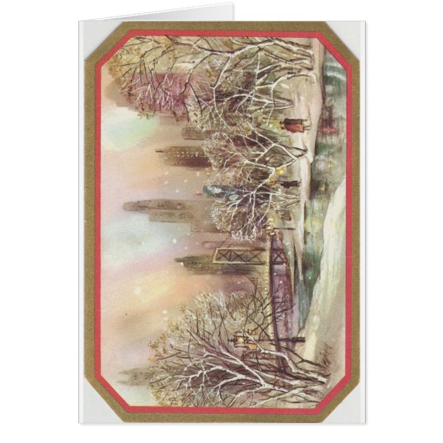 Vintage Kerststad Scene (Voorkant)