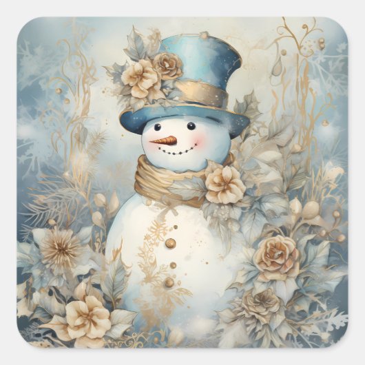 Vintage kerstStickers Vierkante Sticker (Voorkant)