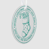 Vintage kerststookfeestdag: groen ornament (voorkant)