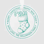 Vintage kerststookfeestdag: groen ornament (achterkant)