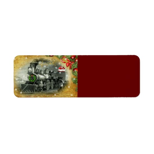Vintage-kerststoomtrein Etiket (Voorkant)
