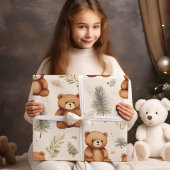 Vintage-kerstteddy Bear Cadeaupapier