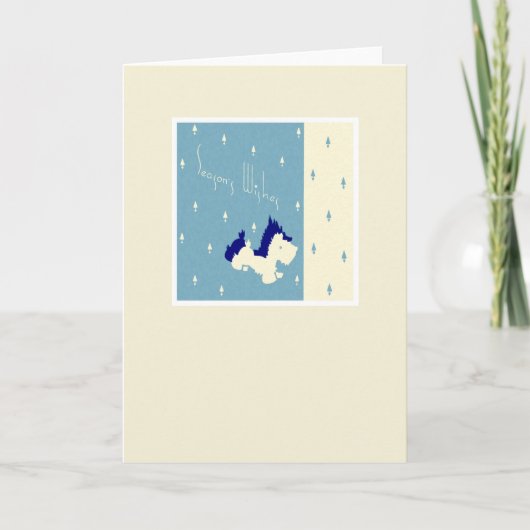 Vintage kerstterrier Dog Feestdagen Kaart (Voorkant)