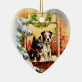 Vintage kerstterrier Dog Keramisch Ornament (Rechts)
