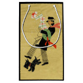 Vintage kerstterrier Dog Klein Cadeauzakje (Achterkant)