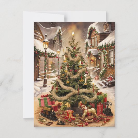 Vintage Kersttraditie Feestdagenkaart (Voorkant)