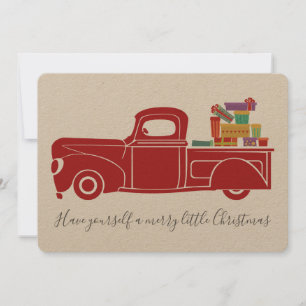 Vintage-kersttruck Feestdagenkaart