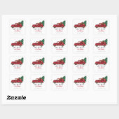 Vintage kersttruckers vierkante sticker (Vel)
