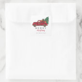 Vintage kersttruckers vierkante sticker (Tas)