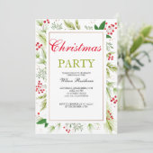 Vintage-kerstuitnodiging Kaart (Staand voorkant)