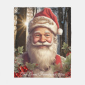 Vintage kerstvakantie Kerstman bos Fleece Deken (Voorkant)