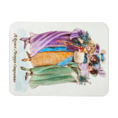 Vintage kerstvakantie magneet (Horizontaal)