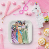 Vintage kerstvakantie papieren bordje (Feest)