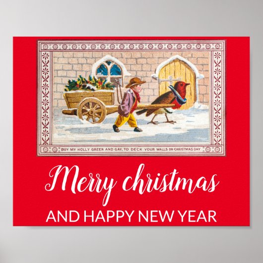 Vintage kerstvakantie poster (Voorkant)