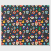 Vintage kerstversiering, Ornamenten collage Cadeaupapier (Vlak)