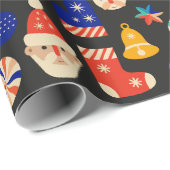 Vintage kerstversiering, Ornamenten collage Cadeaupapier (Rol Hoek)