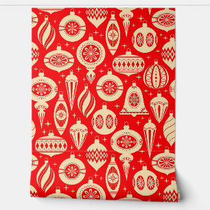 Vintage-kerstversieringen Behang