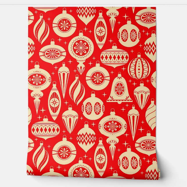 Vintage-kerstversieringen Behang (Afrollen)