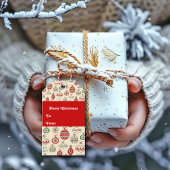 Vintage-kerstversieringen Cadeaulabel