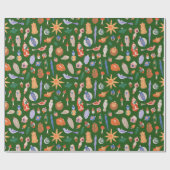 Vintage-kerstversieringen Cadeaupapier (Vlak)