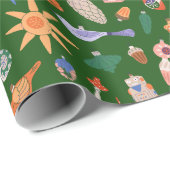 Vintage-kerstversieringen Cadeaupapier (Rol Hoek)