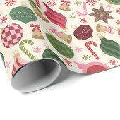 Vintage-kerstversieringen Cadeaupapier (Rol Hoek)
