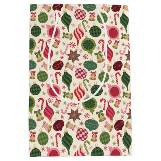 Vintage-kerstversieringen Medium Cadeauzakje (Voorkant)