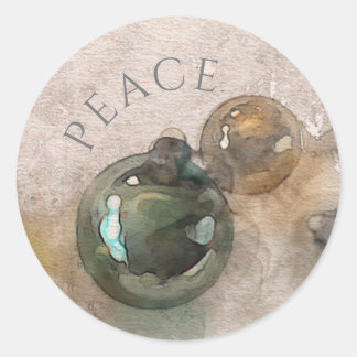 Vintage-kerstversieringsWaterverf Classic Rou Ronde Sticker