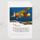 Vintage-kerstvliegtuig Briefpapier (Voorkant / Achterkant)