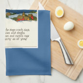 Vintage-kerstvliegtuig Theedoek (Quarter Fold)