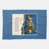 Vintage-kerstvliegtuig Theedoek (Horizontaal)