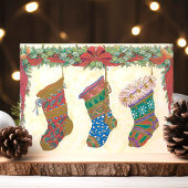 Vintage-kerstvoorraad Feestdagenkaart