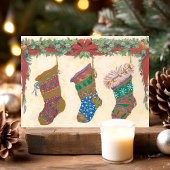 Vintage-kerstvoorraad Feestdagenkaart