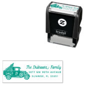 Vintage kerstwagen  zelfinktende stempel (In situ)