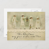 Vintage kerstwensen Briefkaart (Voorkant / Achterkant)