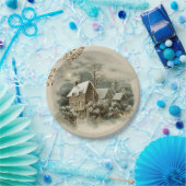 Vintage kerstwinter Bord landenpapier (Feest)