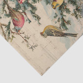 Vintage Kerstzangvogels Winter Tissuepapier (Detail)