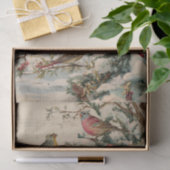 Vintage Kerstzangvogels Winter Tissuepapier (Geschenk)