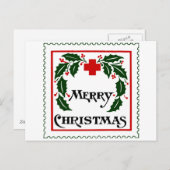 VINTAGE KERSTZEGEL KAART (Voorkant / Achterkant)