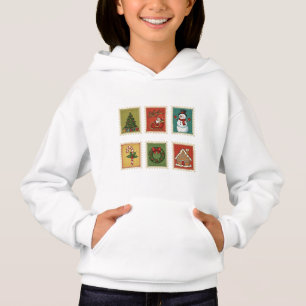 Vintage Kerstzegels Hoodie