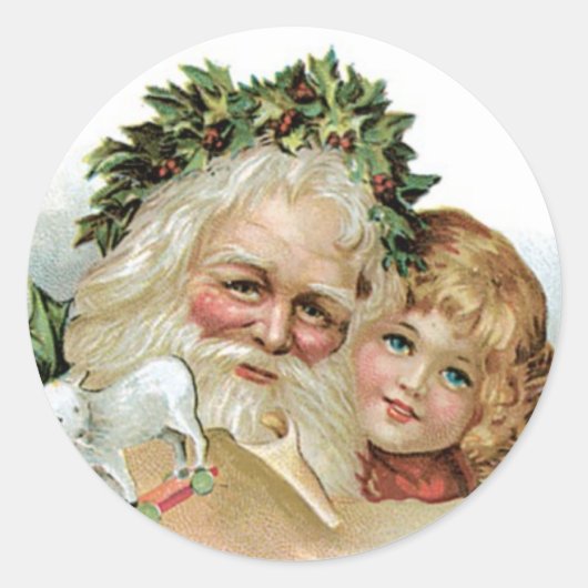 Vintage kerstzegels of stickers (Voorkant)