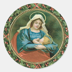 Vintage kerstzegels of stickers