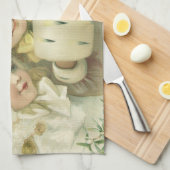 Vintage kerstzussen, Victoriaans kinderen Theedoek (Quarter Fold)