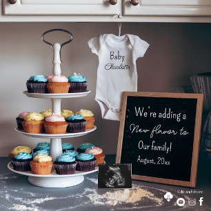 Vintage keuken Cupcake zwangerschapsaankondiging Kaart
