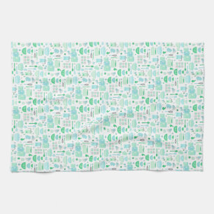 Vintage Keuken Mint en Teal Theedoek