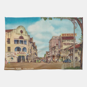 Vintage keukenhanddoek uit Singapore
